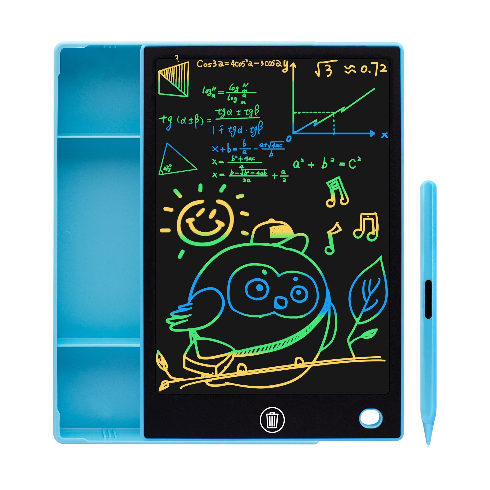 LCD Writing Tablet with Pencil Case Rechargeable Drawing Board 9.5 Inch Colorful Screen with Stylus Drawing Writing Taking Notes
