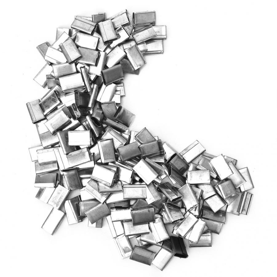 Sceaux de cerclage Type ouvert 400 pièces | En fer zingué pour sangle en plastique PP de 12 à 16mm