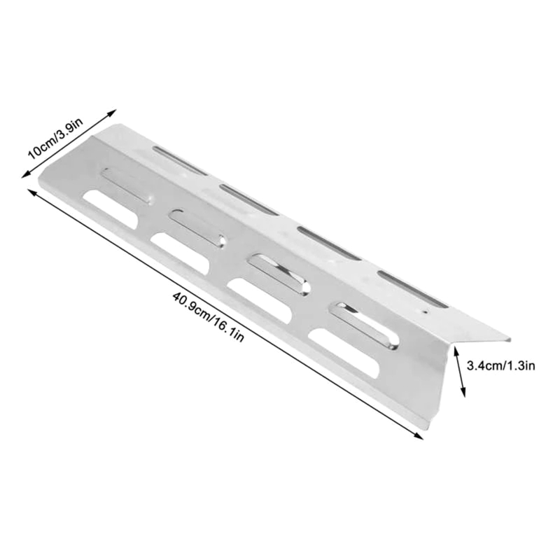4 Pieces Stainless Steel Heat Plate Shield Flame Tamers Burner Cover Outdoor BBQ Heat Tent Gas Grill Replacement Parts Camping
