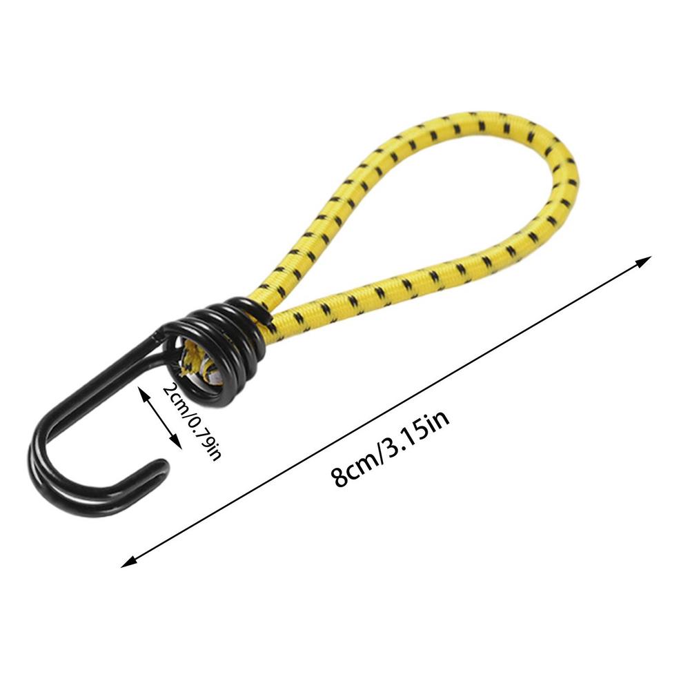 Cuerdas elásticas con gancho para tienda de campaña, correas elásticas pequeñas, cuerda de lona ligera para viajes, senderismo, escalada, mochilero: YELLOW
