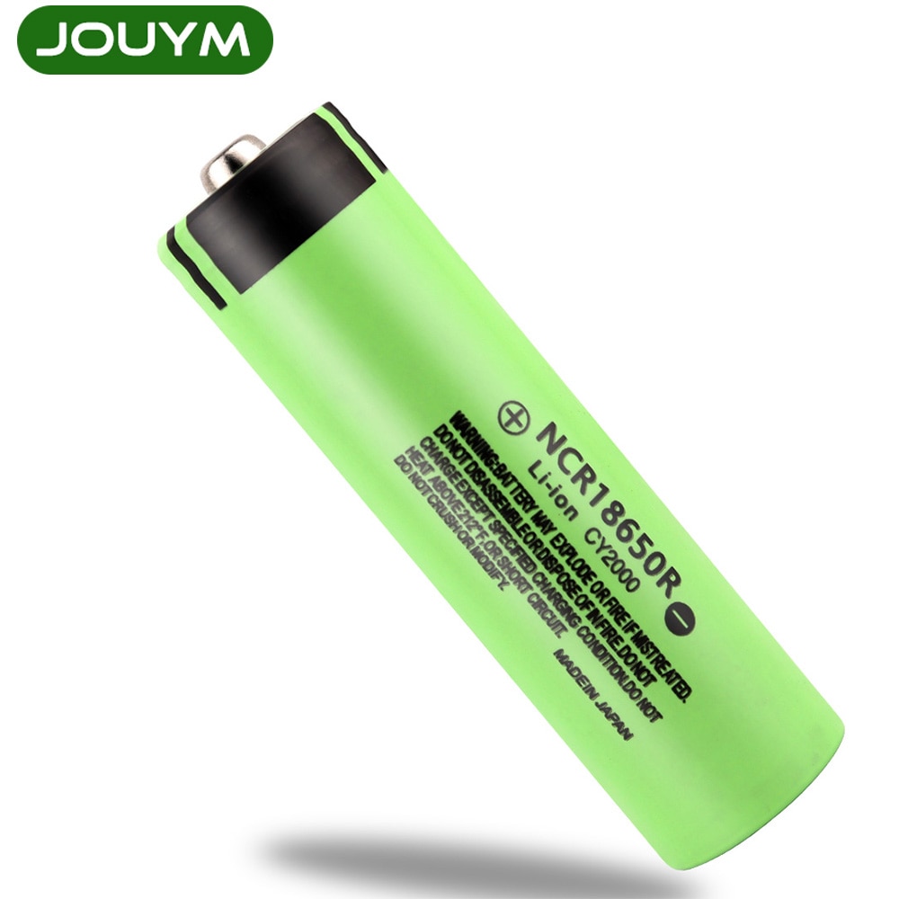 Batería recargable de litio para linterna NCR18650R, 100% V, 3,7 mAh, 2000 Original, botón superior, novedad 18650