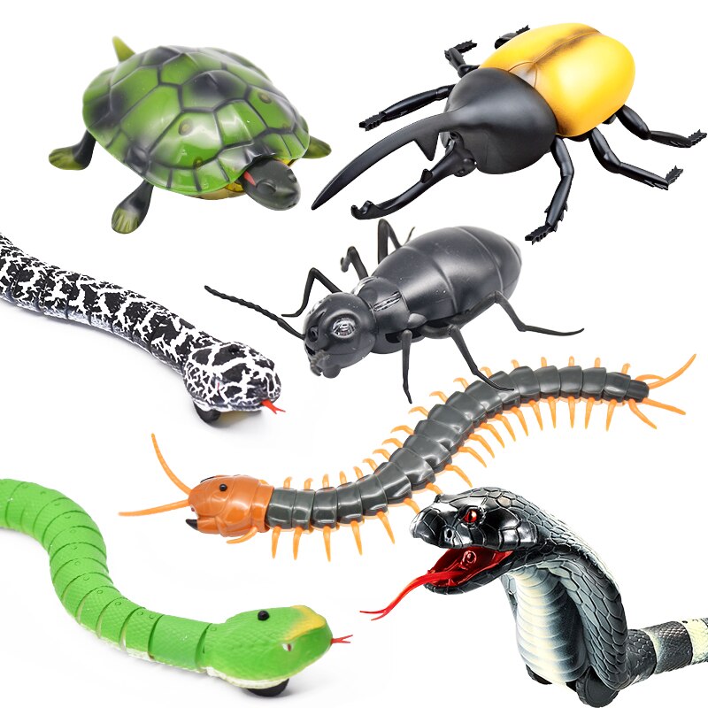 Infrared RC Toy Kit for Kids Adults Smart Remote Control Snake Mouse Cobra Tortoise Prank Jokes Radio Insect for Boys Toy