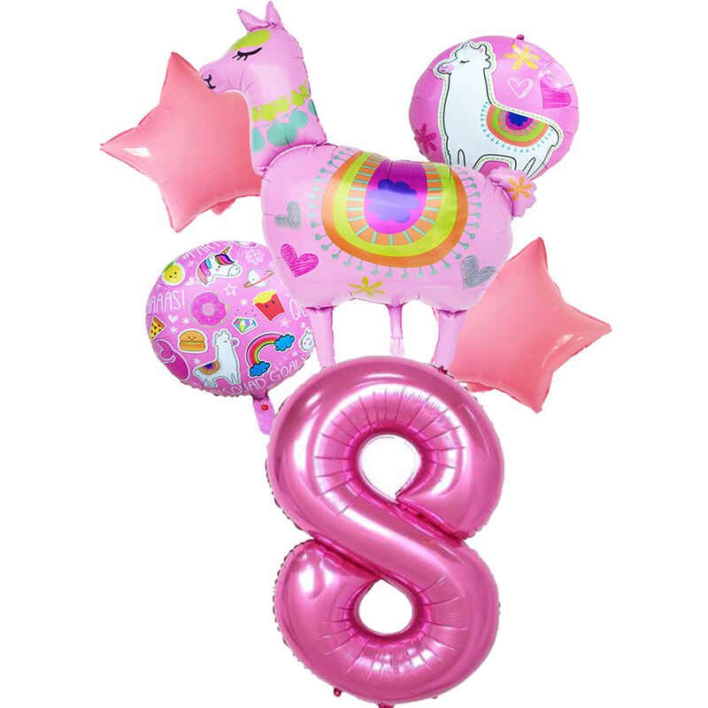 Cartoon Animal Alpaca Aluminium Foil Balloon Set cartoon animal llama balloons decoration Birthday Wedding favors balloons: Dark Gray