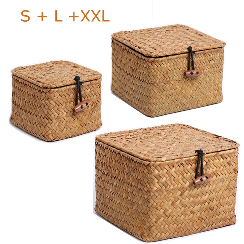 Seaweed Storage Basket Hand-woven Storage Box with... – Grandado