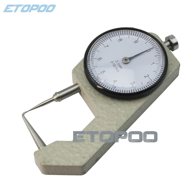 Medidor de espesor de cuadrante con punta curva 0-10mm/0-20mm para herramientas de medición de calibre de tubo hueco o circular: Cabeza de 10mm puntas