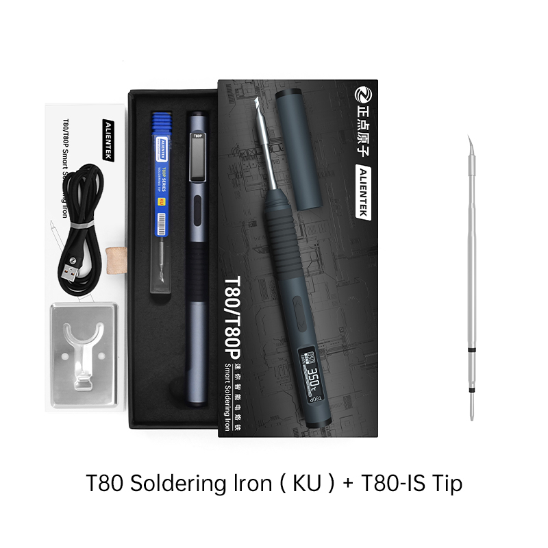 ALIENTEK T80 T80P Lötkolben Einstellbare Temperatur Werkzeug DC 20V 80-450 ℃ Präzisionsreparaturstation PD 100 W tragbares Wärmewerkzeug: Gelb