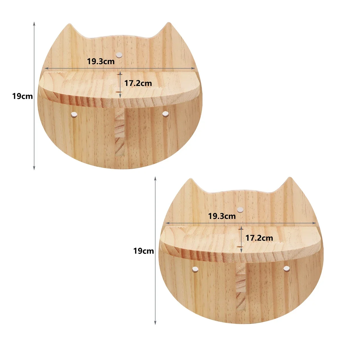 Estantes para gatos montados en la pared, estante de madera para escalar con apariencia de gato, muebles de árbol trepador de pared para gatitos, escalera de cuatro escalones, hamaca interior para gatos: Azul