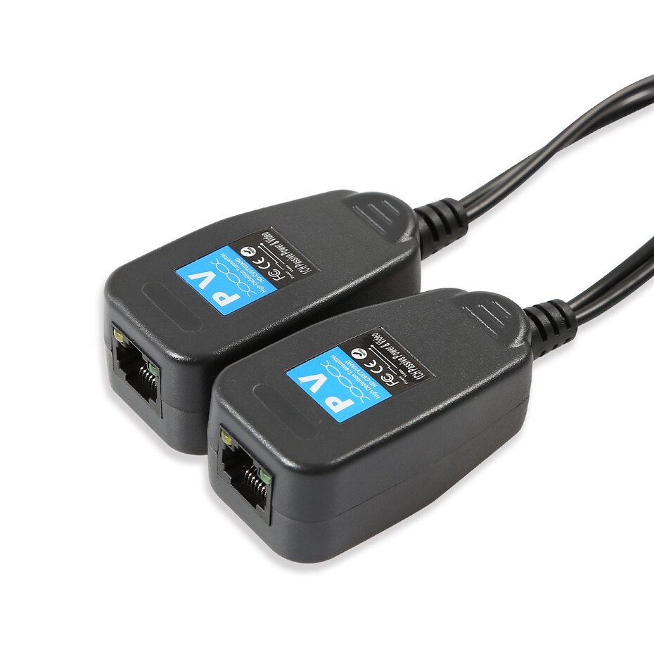 Wsdcam HD-CVI/Tvi/Ahd Passieve Video Balun Met Power Connector En RJ45 CAT5 Data Zender 1 Paar
