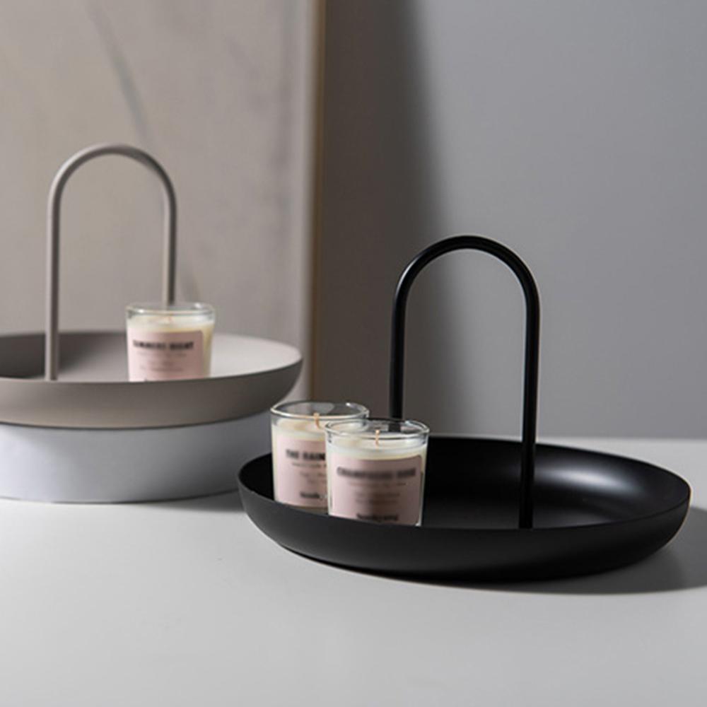 nordisch Schreibtisch Ablage Kunststoff Runde Schmuck Tabletts Wohnzimmer Tabletts Lagerung Kleinigkeiten Tablett Mit Griff Wohnkultur