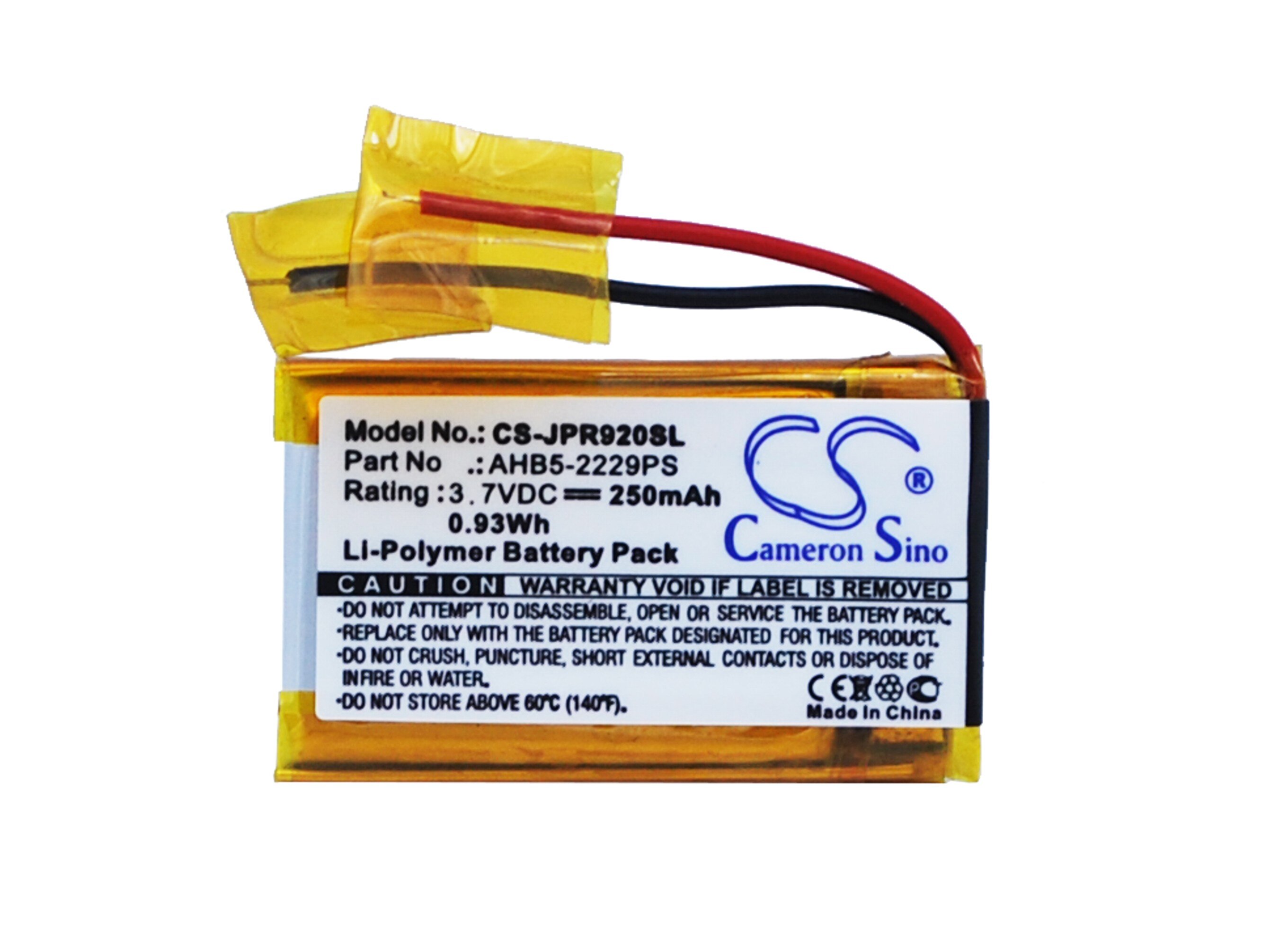 Cameron Sino 250mAh Battery AHB512229PS for Jabra Pro 900, Pro 920, Pro 923, Pro 930, Pro 935