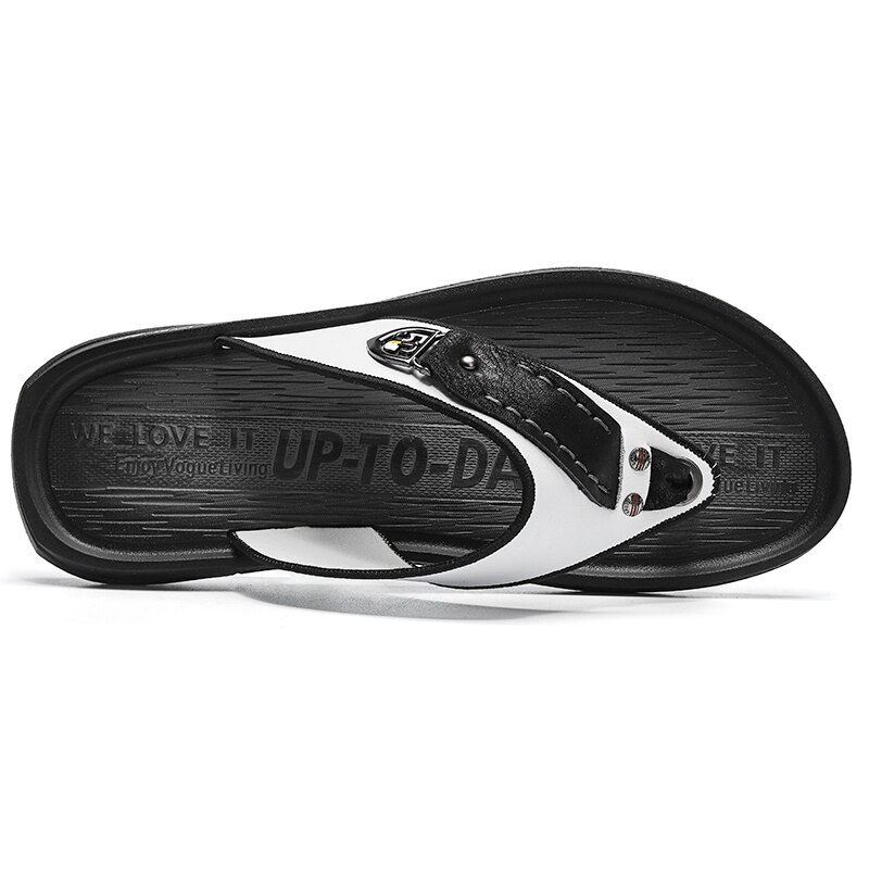 Zapatillas de cuero de para hombre, sandalias de playa cómodas, zapatos informales, chanclas de , calzado de verano,