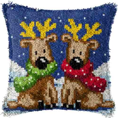 Navidad Gfit bordado almohada pestillo gancho alfombra kits diy alfombras punto de cruz almohada hágalo usted mismo decoración de casa: plum