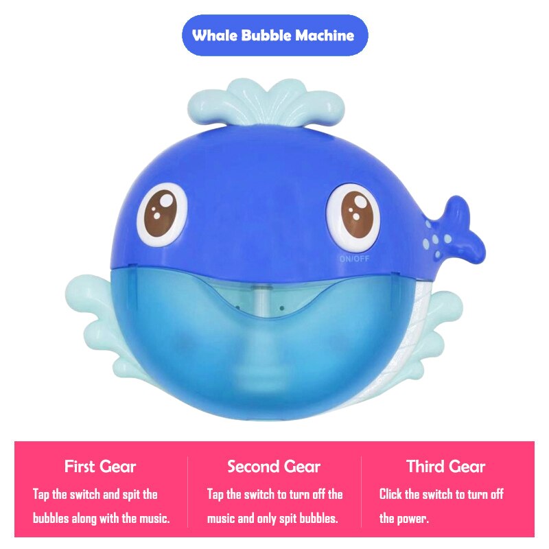 Bubble Crab Bath Toy Bubble Machine Crabs Frog Music Bathtub Soap Automatic Bubble Maker Bathroom for Toddlers Baby Kid Toy: Whale No Box