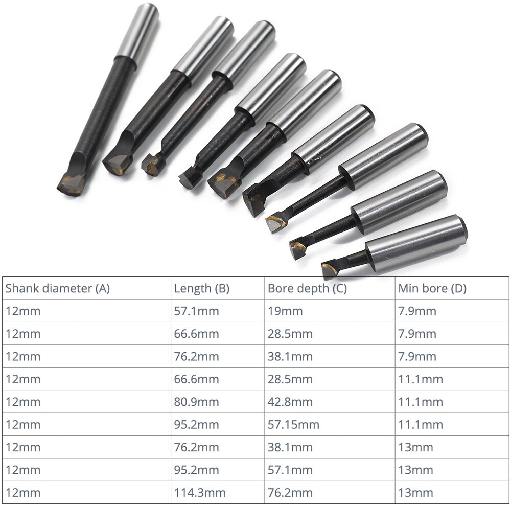 Meterk 9Pcs Alloy Shank Boring Bar Set Carbide Tipped Bars 12Mm For 2 Inch 50Mm Boring Bar For Lathe Milling Mayitr