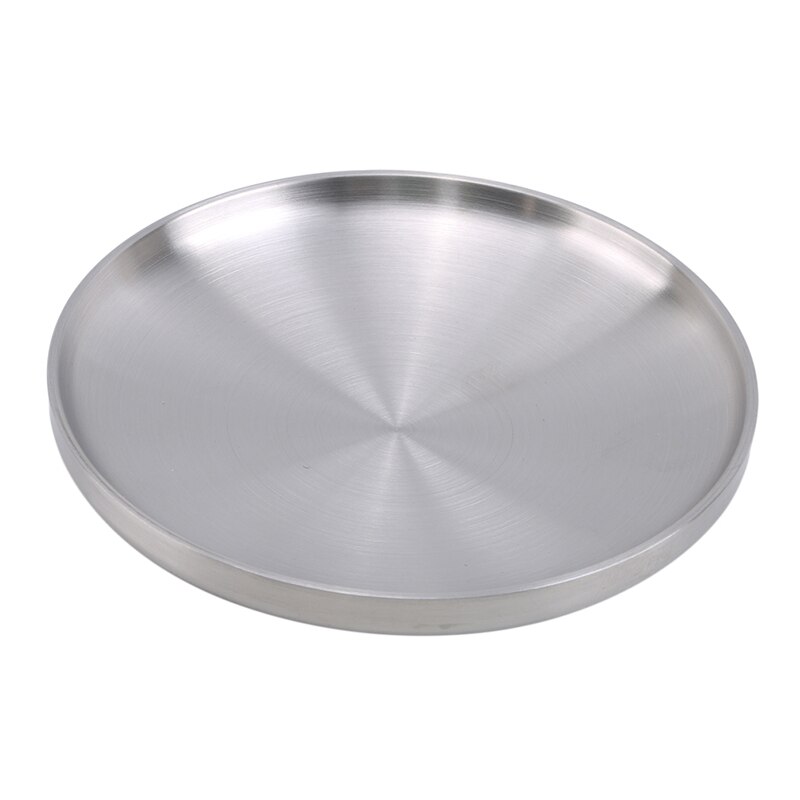 Dinner Plates Stainless Steel Western Steak Round Tray Kitchen Serving Dishes Salad Shape Round Plate Cake Dessert Tray