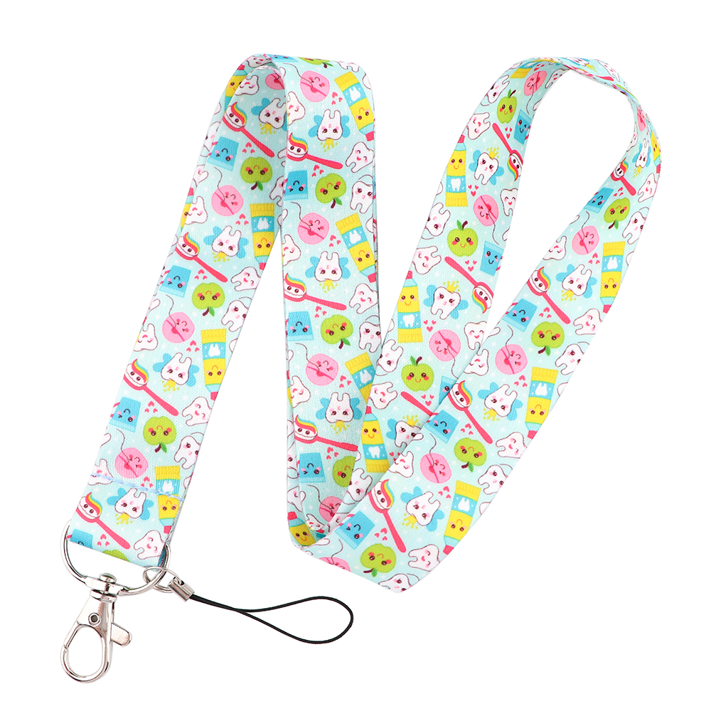 Nyckelband för mänskligt organ tandvård tandläkare halsrem kort id-korthållare nyckelring nyckelring tillbehör läkare sjuksköterska: Silver-