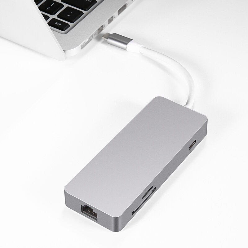 Thunderbolt 3 docka usb hub typ-c till hdmi ethernet  rj45 adapter multi usb 3.0 usb c ladda tf sd-kort för macbook pro usb c hub