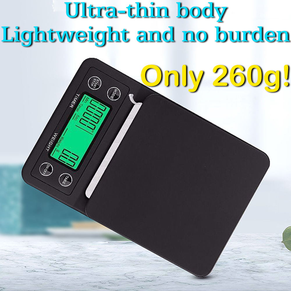 High Precision Coffee Scales Weight 0.1g With Timer Portable Electronic Digital Kitchen Scale LCD Numerical conversion