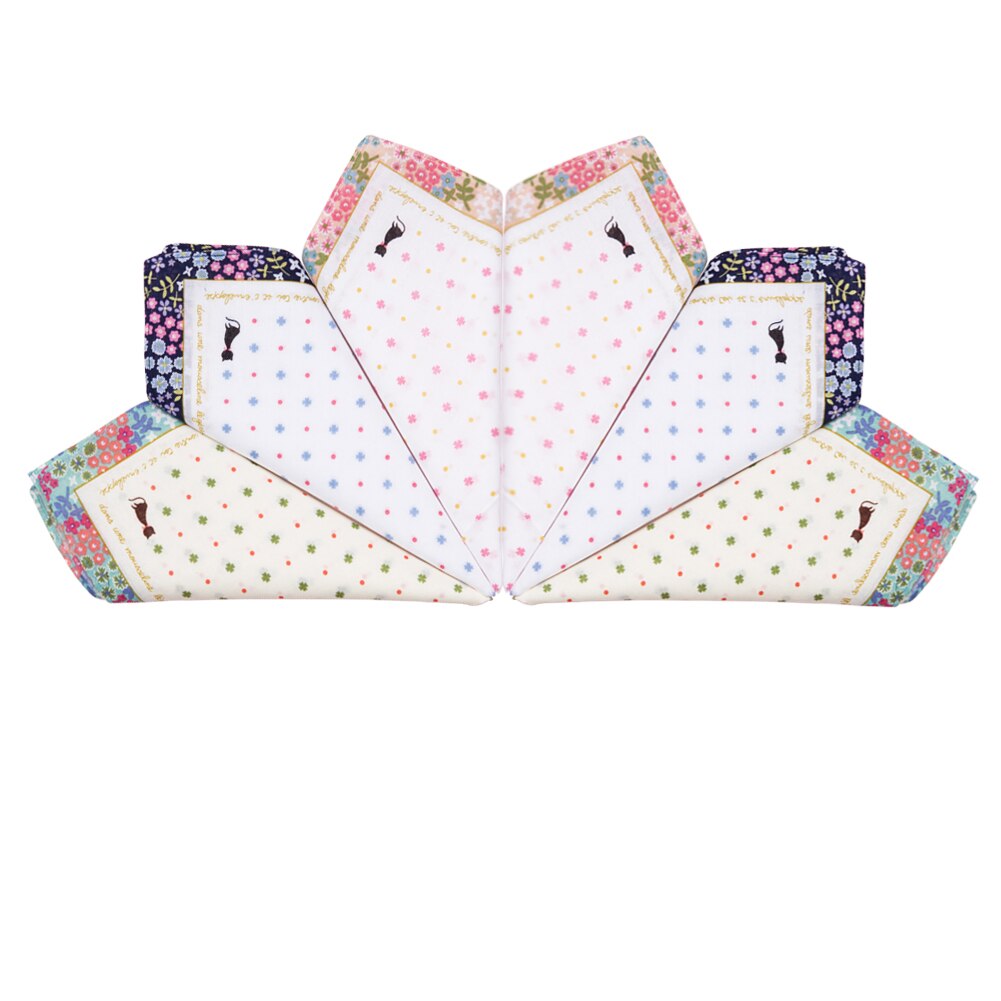 Cotton Handkerchief Flower For Girl Children 1 Set: 6PCs-1