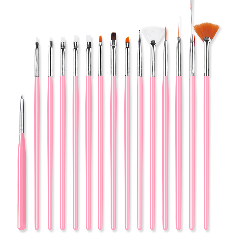 Ensemble de pinceaux à ongles pour Gel UV et acrylique, 7/15 pièces, brosse à ongles pour doublure, dessin, peinture, stylo, , outil d'art des ongles: 12