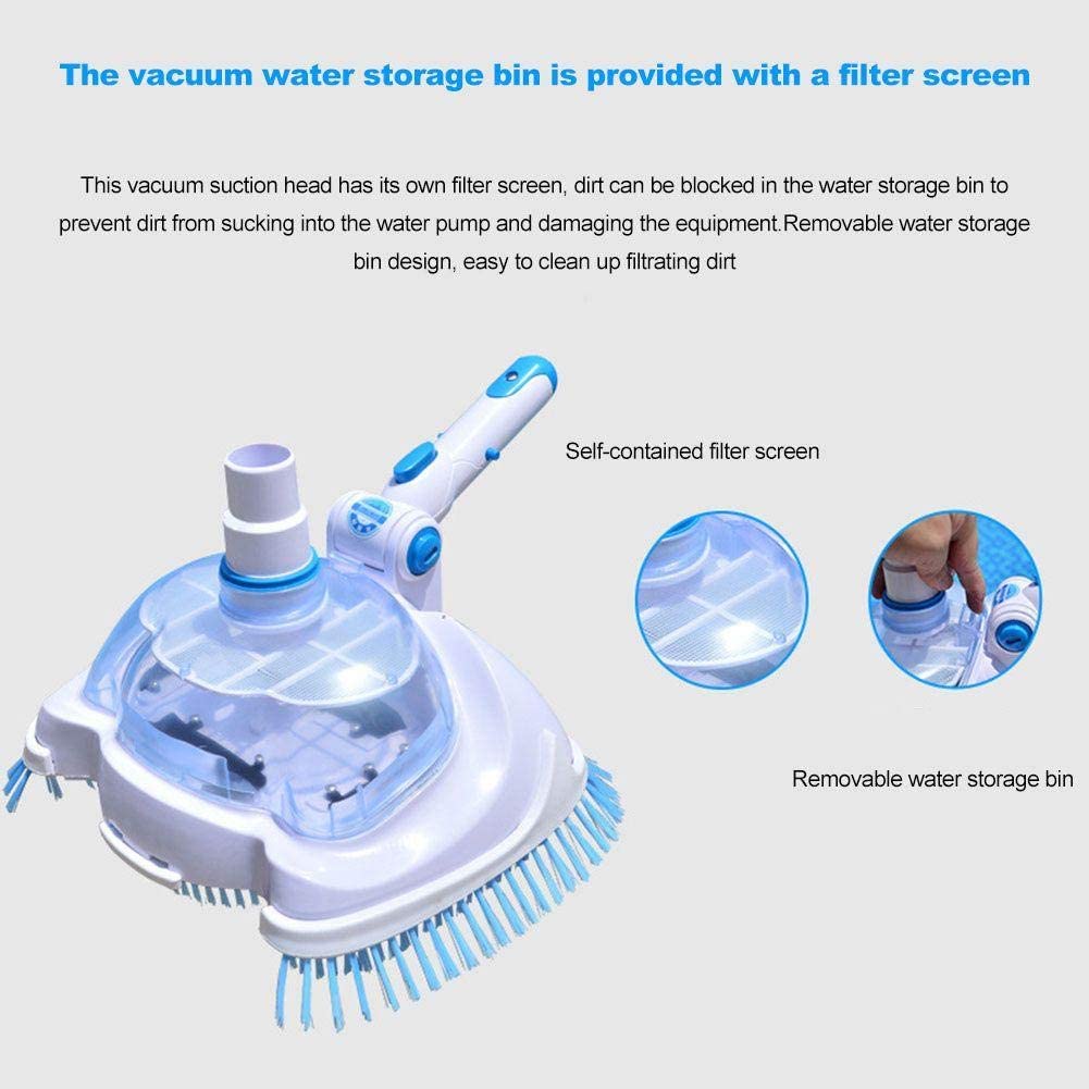 Swimming Pool Vacuum Head Cleaner Brush with Transparent Cover Portable One-Piece Suitable Luxury Vacuum Head