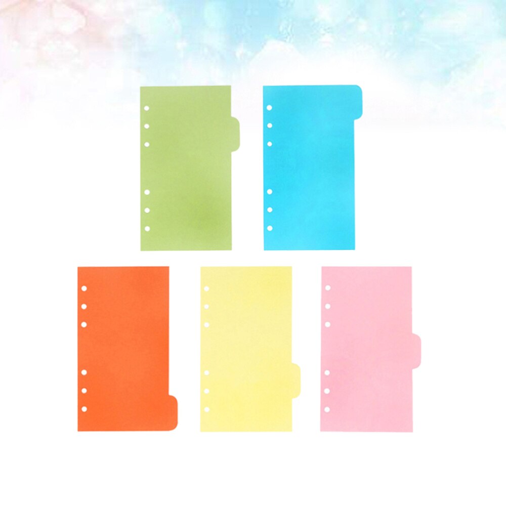 1 Pcs Tab Divider Kleurrijke A5 Ingedeeld Papier Praktische Tab Verdelers Lables Pagina Document Organiser