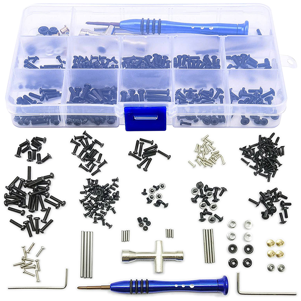 316 Uds. Juego de caja de herramientas y tornillos para coche RC M2 M2.5 M3 suministros de reparación de tornillos para Wltoys 1/14 144001 Accesorios para automóviles RC