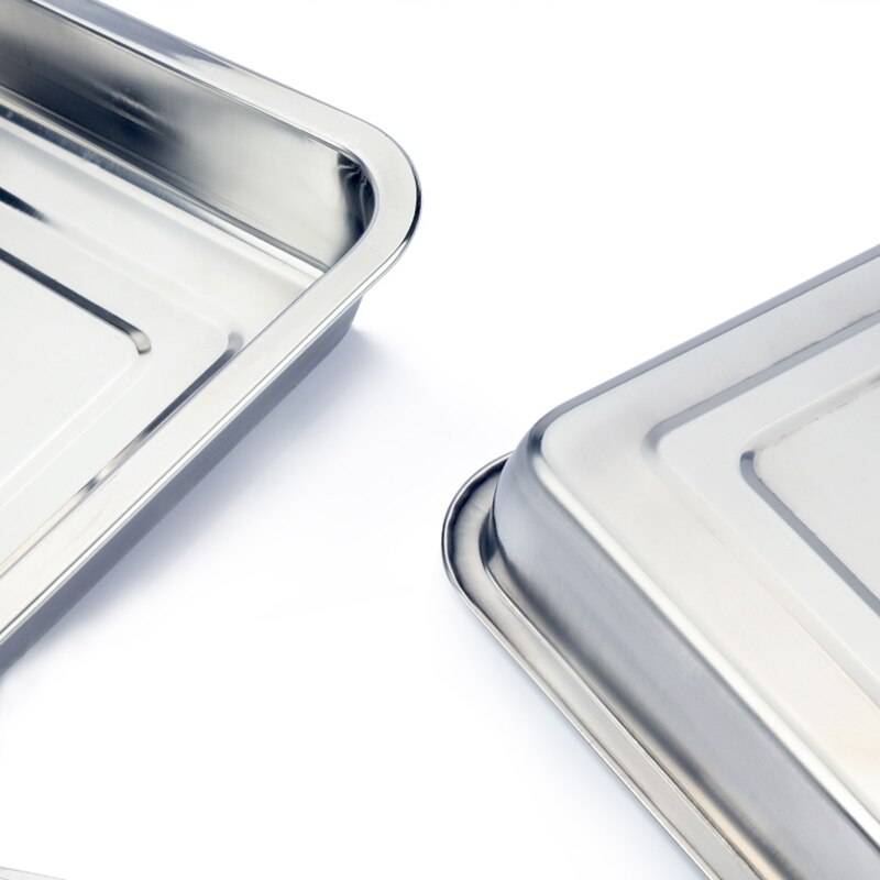 Restaurant Food Tray Stainless Steel BBQ Roast Fish Dishes Chinese Kitchen Steamed Food Plate Baking Bread Snack Food Container