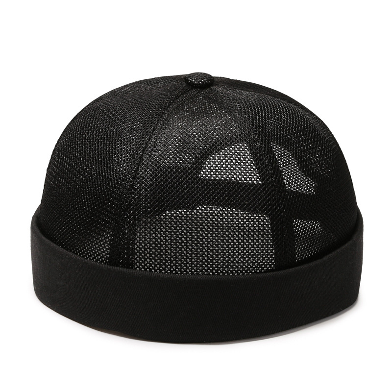 Quick Dry Brimless Hat Lightweight Daily Beanie Mesh Beanie Docker Cap Sailor Rolled Cuff Harbour Hat Casual Skullcap: khaki
