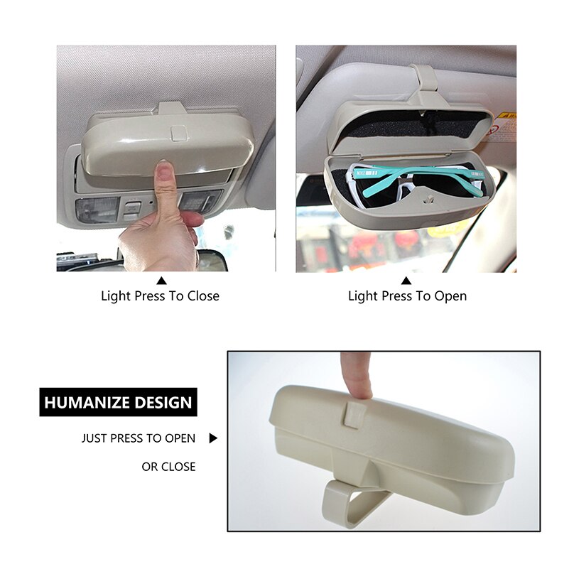 Car Holder for Glasses Multifunctional Eyeglass Case Box Universal Sunglasses Holder Car Accessories Auto Glasses Case Holder