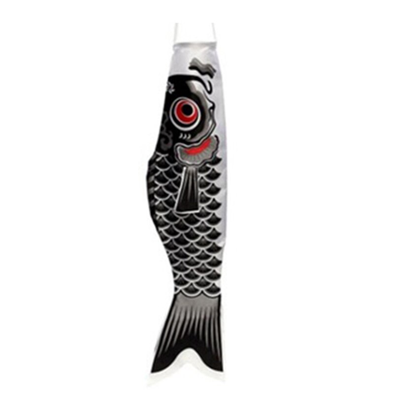 2 pièces japonais carpe vent chaussette Streamer poisson drapeau cerf-volant poisson coloré vent chaussette carpe vent chaussette drapeau 150cm, noir & bleu