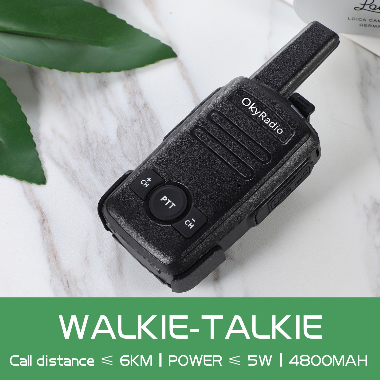 Walkie-talkie portátil resistente al agua, walkie-talkie de 5w, 6km de potencia, batería de 4800mAh, 470MHZ, anticaída