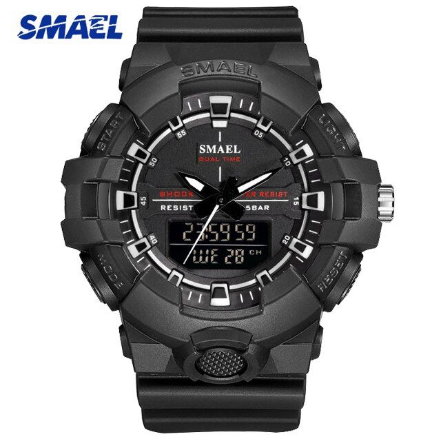 SMAEL Blue Camouflage Sports Watches Men Digital Wrist watches Man Student Quartz Electronic Dual Display Wristwatches: WS1642B-01