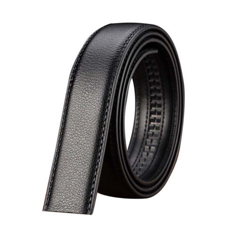 Men Luxury Men's Leather Automatic Ribbon Waist Strap Belt Without Buckle Black Cloth Accessories Black Color Elegent Belt