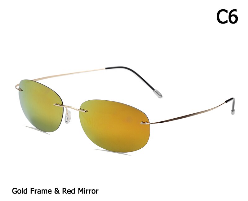 JackJad Männer Fahren Ultraleichte Titan Polarisierte Sonnenbrille Randlose Oval Rahmen Sonnenbrille Oculos De Sol: 6