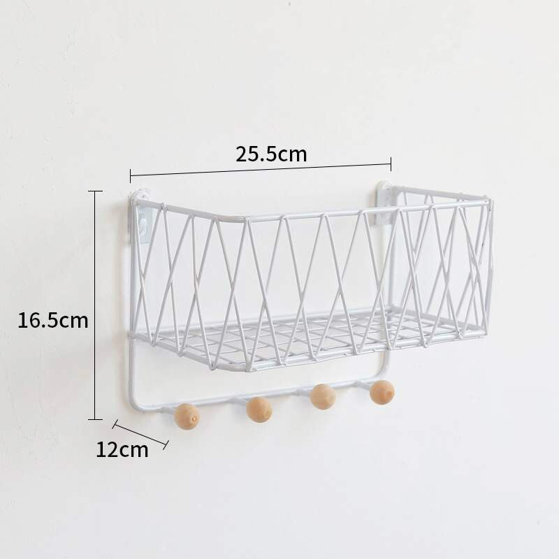 Cuadro colgado de la pared escandinavo decoración de pared del hogar estante artístico multifuncional de hierro LM5221414py: white-S