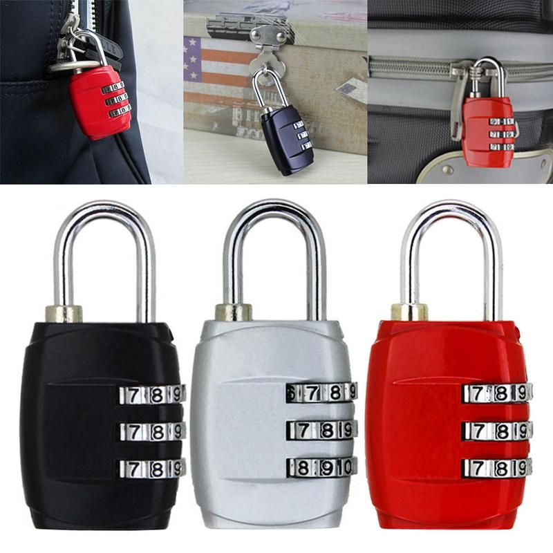 Digit Number Locks Zinc Alloy Security Travel Suitcase Luggage Code Lock Padlock Mini Metal Luggage Cabinet Lock