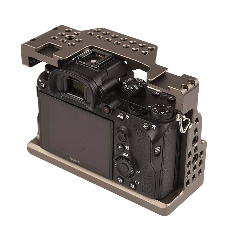 VLOGMAGIC Camera Stabilizer Cage Rig for Sony A7RIII A7M3 A7III with Cold Shoe Mount Thread Holes（Bronze)