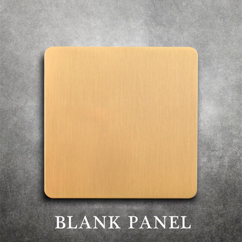 Messing vægkontakt, vintage vippekontakt 220v 1/2/3/4 gangs .2 vejs 10a vintage retro lysafbrydere kontakt til stuen messing håndtag: Blankt panel