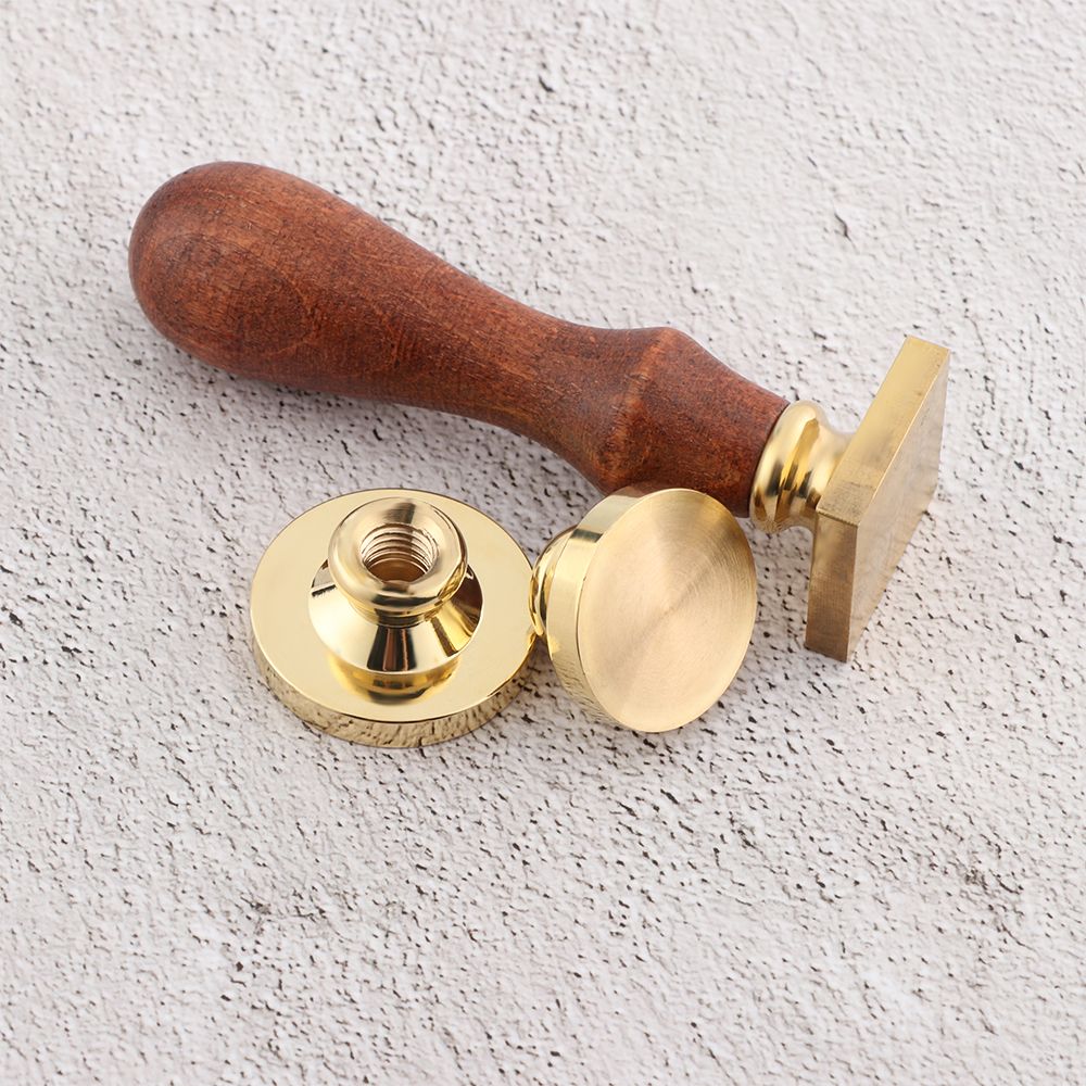 Cabezal de sellos de cera de sellado de latón Retro, mango de sello de cera de madera, mango de palisandro, cabezal de cobre para álbum de recortes