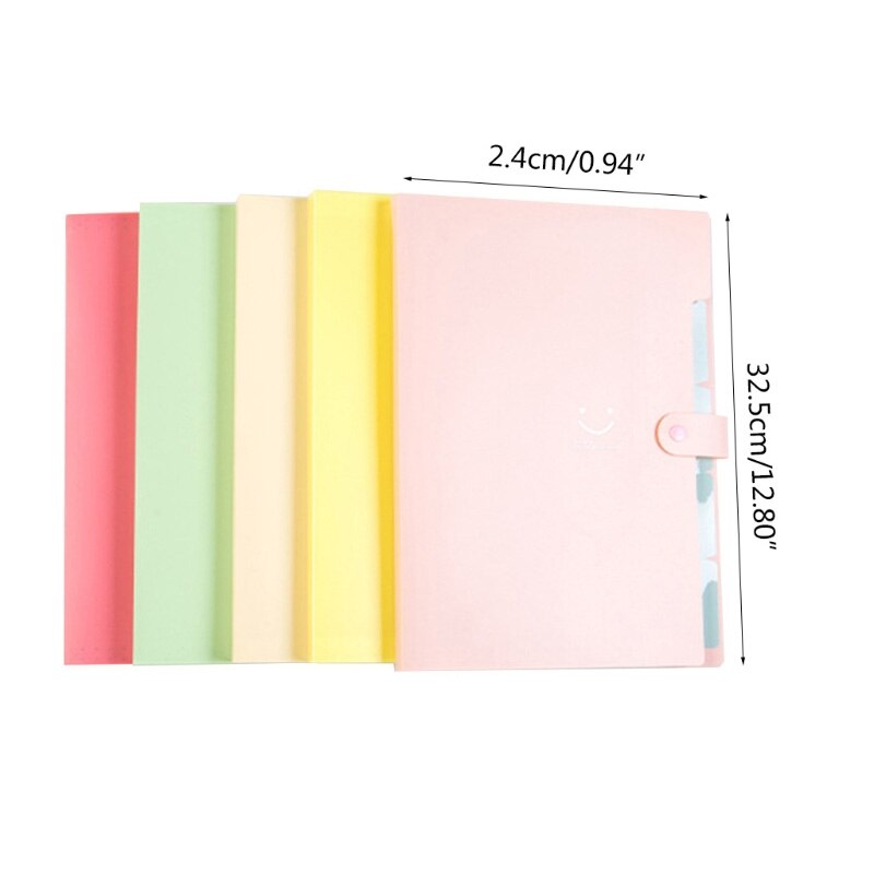 2022 Handheld 5 Pockets File Folder Expandable File Organizer School Office Supplies