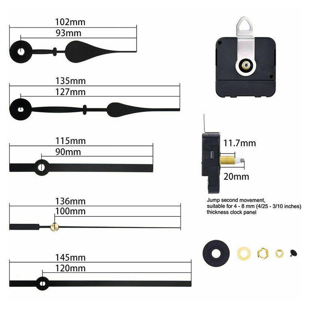 2 Set Wall Clock Quartz Pendulum Movement Kits Clock Diy Movement Kits Replace Tool Wall Clock Frame-less Draw Clock Accessories