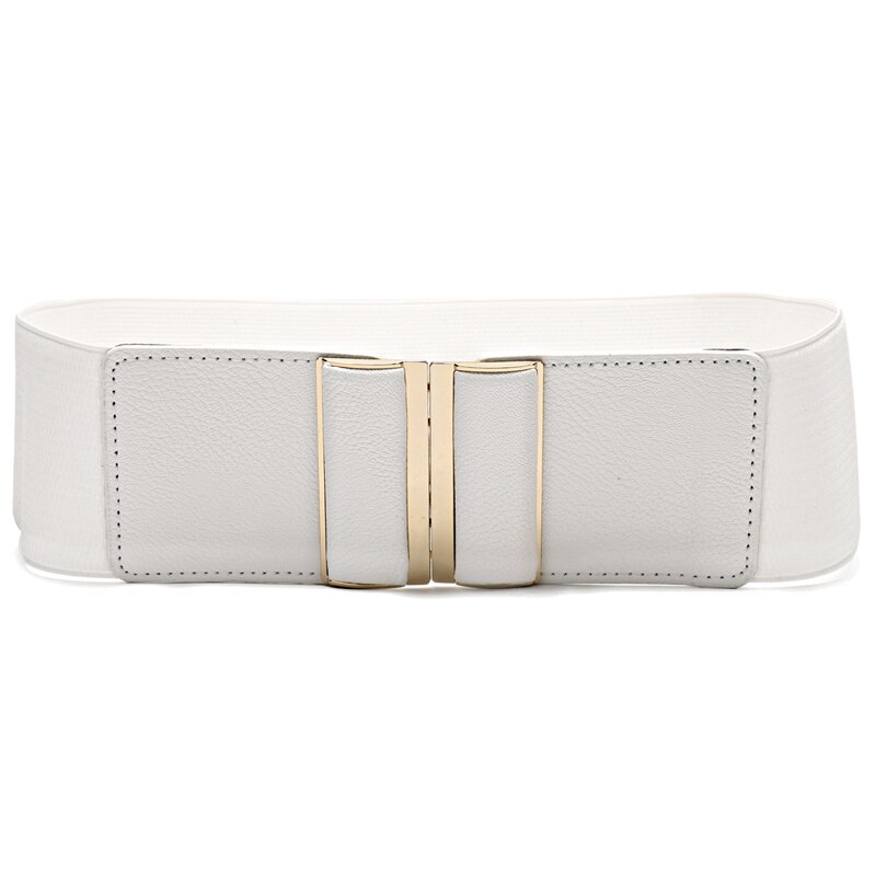 Frauen 3 "Breiten Gürtel Elastische strecken schnallen Bund Dame Cummerband Plus Größe Mädchen Bund Taille Dichtung Breiten Gürtel Frauen: 3-Zoll-Weiß / 85cm(88cm zu 150cm)