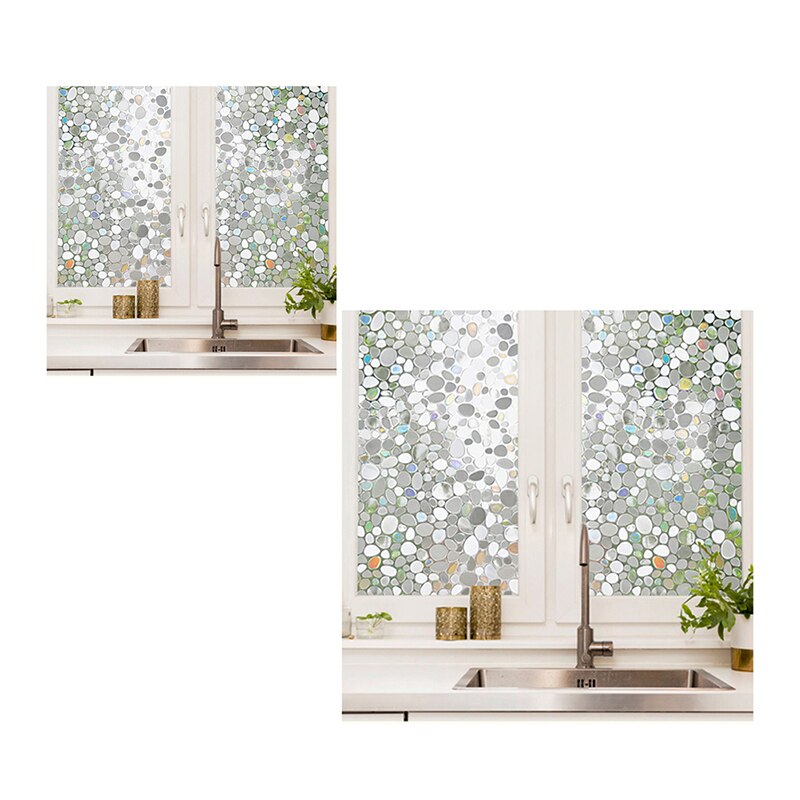 Raamsticker Privacy Glas Glasfolie Strand Landschap Frosted Raamstickers Zonblokkering Lijmvrije Statische Zelfklevende Glasfolie Raam Tint Privacy raamfolie (Color : B, Size : 60cmx90cm
