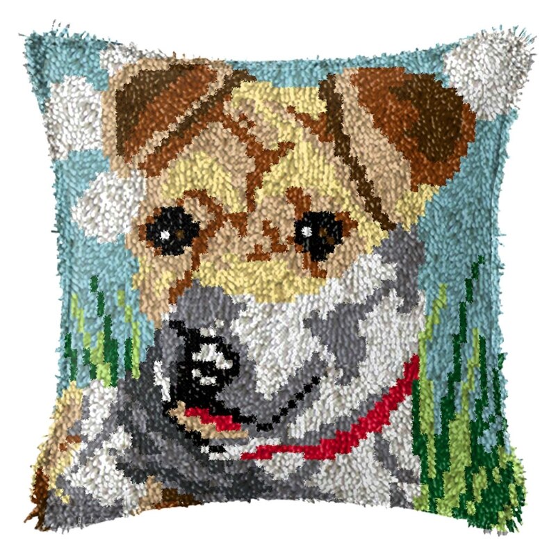 Hondenkussenhoes met 3d segmenten, handwerk, doe-het-zelf-haakpakketten, kruissteekmaterialen: A