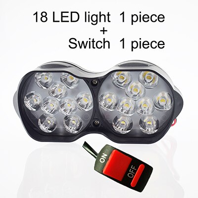 1 pair Motorcycle LED Headlight Scooter auxiliary Spotlight Headlamp 12V 24V 6500K Moto Fog lights Motorbike Spot Head Lamp DRL: Green