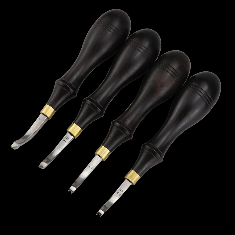 Leather Craft Hand Tools Leather Edge Creasing Tool with Wood Handle