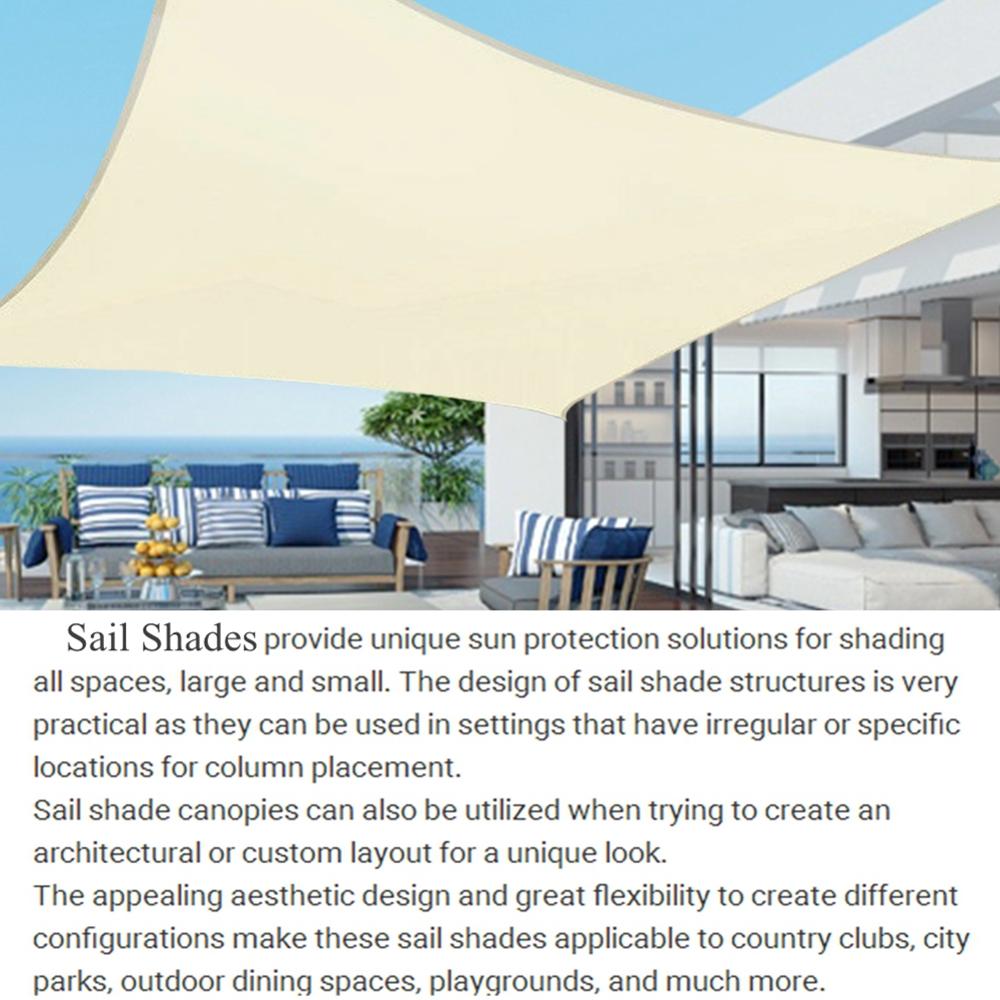 280GSM Waterproof Polyester Shade Sail Rectangle Triangle Awning Outdoor Waterproof Tents Garden Terrace Swimming Shade