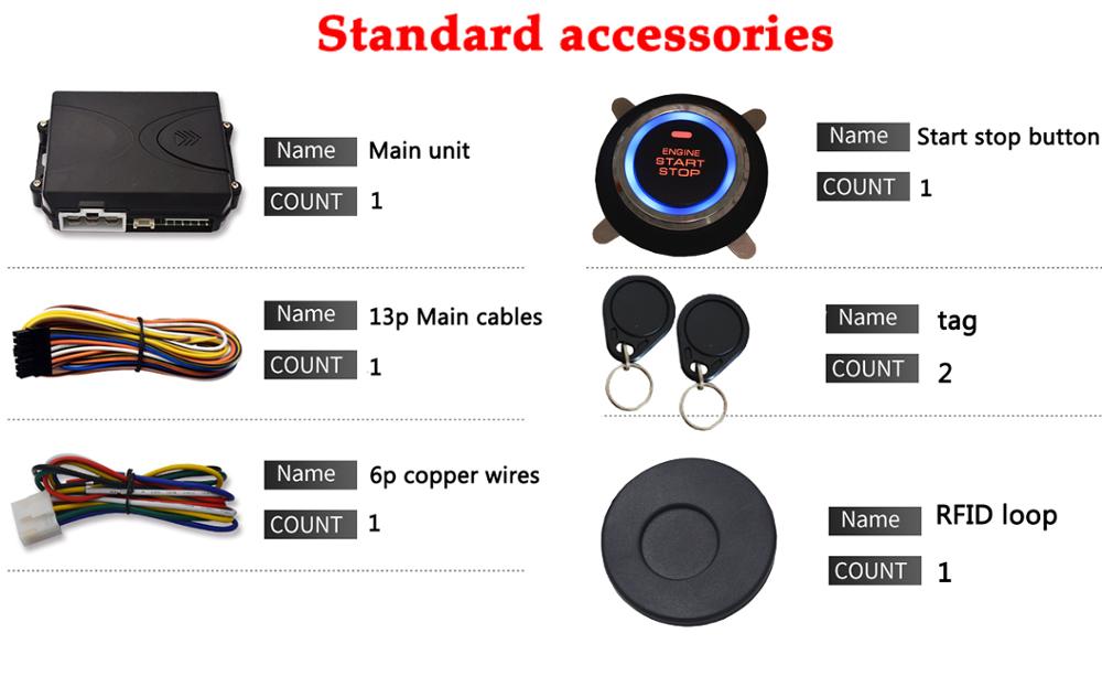 Alarme de voiture invisible rfid code anti-saisie code anti-balayage démarrage poussoir arrêt moteur 90 secondes désactiver le système de bouton de démarrage