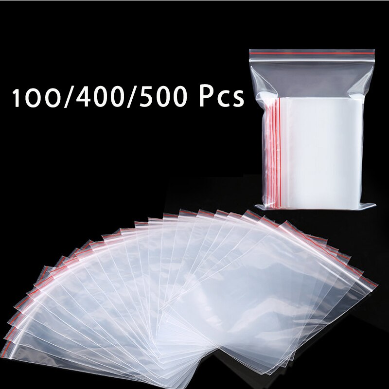 100-500 st zip lock ziplock-påsar klar matförvaringspaket liten smyckeförpackning återförslutbar vakuumförvaringspåse tjock färsk påse